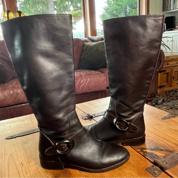 COACH Women’s BRYN Leather Riding Boot Size 7.5 Brown Equestrian Neutral - Picture 14 of 16